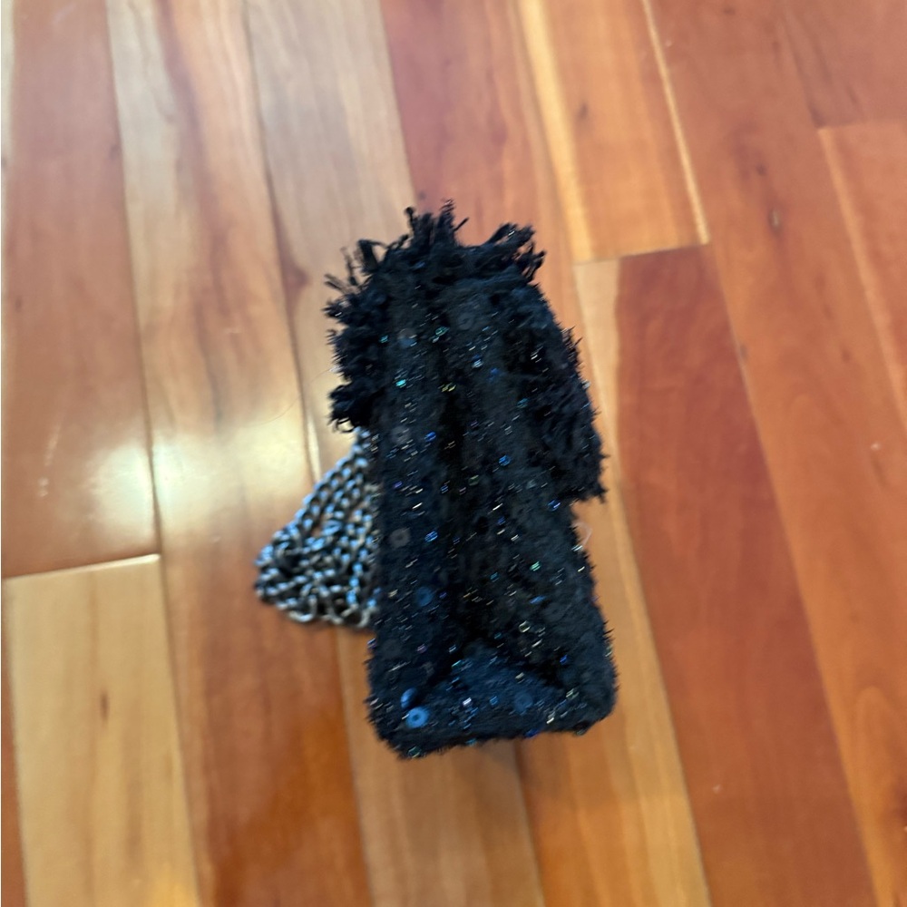 Kurt Geiger London Tweed Lock Fringe Sequins Flap Crossbody/Shoulder Bag - Picture 6 of 7